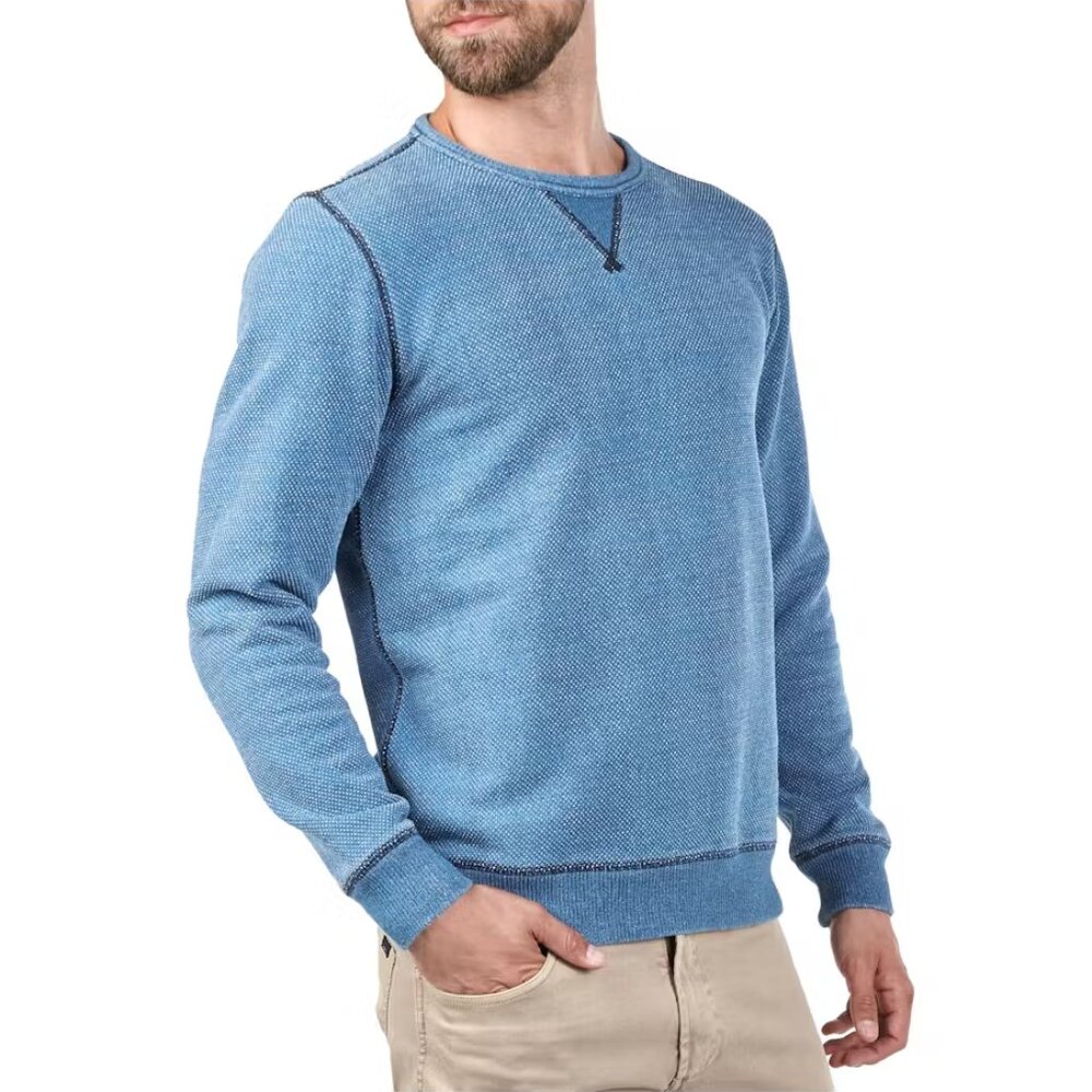 Men's Faherty Long Sleeve Birdseye Crew Neck Sweatshirt